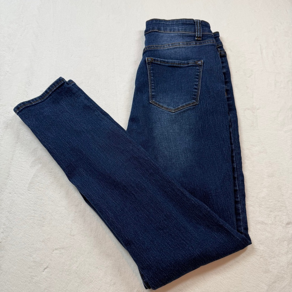 Fashion Nova Distressed Skinny Jeans Womens 15 Blue Good High Waisted Ripped - Picture 9 of 13